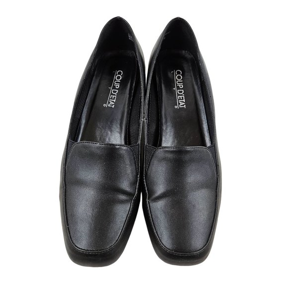 Coup D'Etat Womens Shoes Size 7.5M Harriet Pumps Black Faux Leather Slip On - Picture 2 of 8